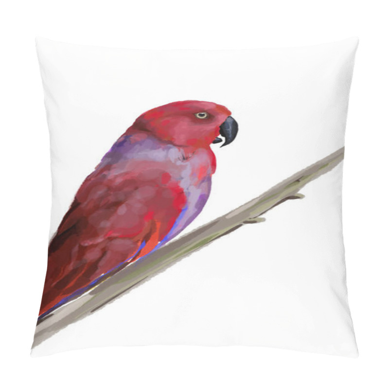 Personality  Stunning  Llustration Of A Vibrant Red Parrot, A Lilac-breasted Roller, And A Majestic Flamingo. Perfect For Wildlife Enthusiasts, Tropical Art Lovers, And Nature-inspired Decor. Pillow Covers