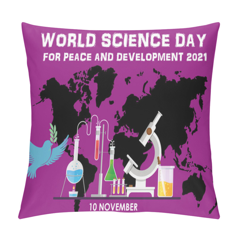 Personality  Poster Design Of World Science Day For Peace And Development Pillow Covers