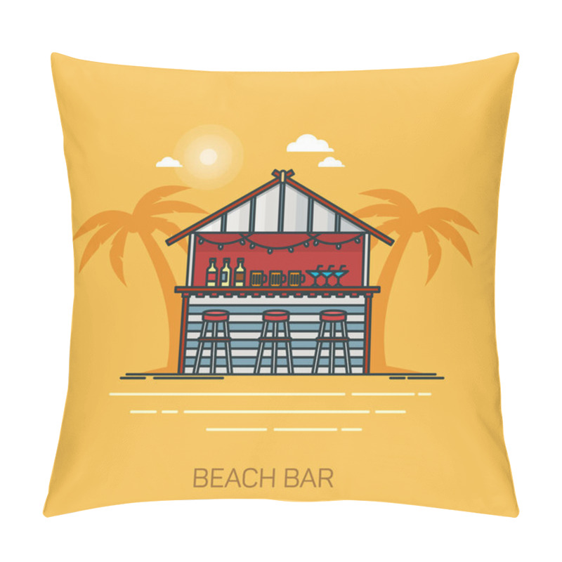 Personality  Bar At Sea Beach Or Hut For Alcohol At Seashore Pillow Covers