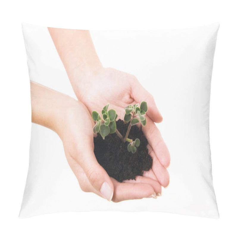 Personality  New Life. Plant And Hand Pillow Covers