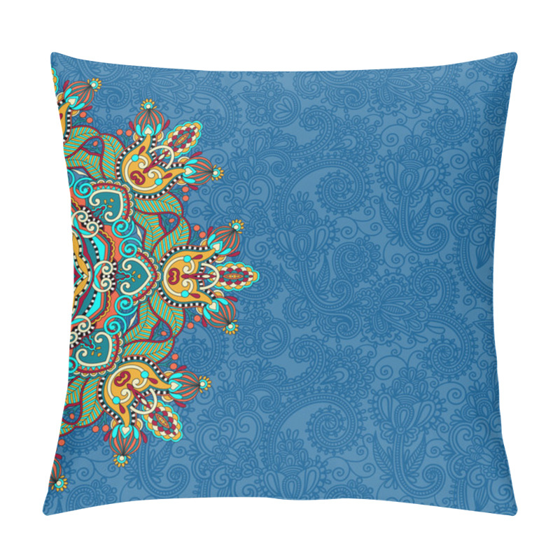 Personality  Floral Round Pattern In Ukrainian Oriental Ethnic Style For Your Pillow Covers