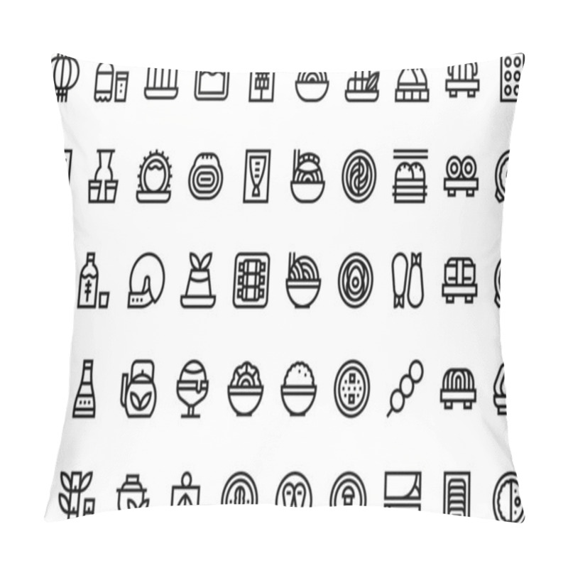 Personality  Asian-food High-Quality Vector Icons Collection With Editable Stroke. Ideal For Professional And Creative Projects. Pillow Covers