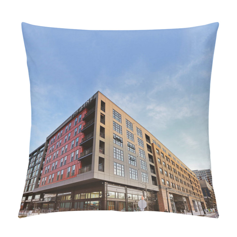 Personality  Raleigh, NC -USA - 2-14-2023: The Line Apartments In Smoky Hollow, A Mixed Use Development Of Retail, Apartments And Office Space In Downtown Raleigh NC      Pillow Covers