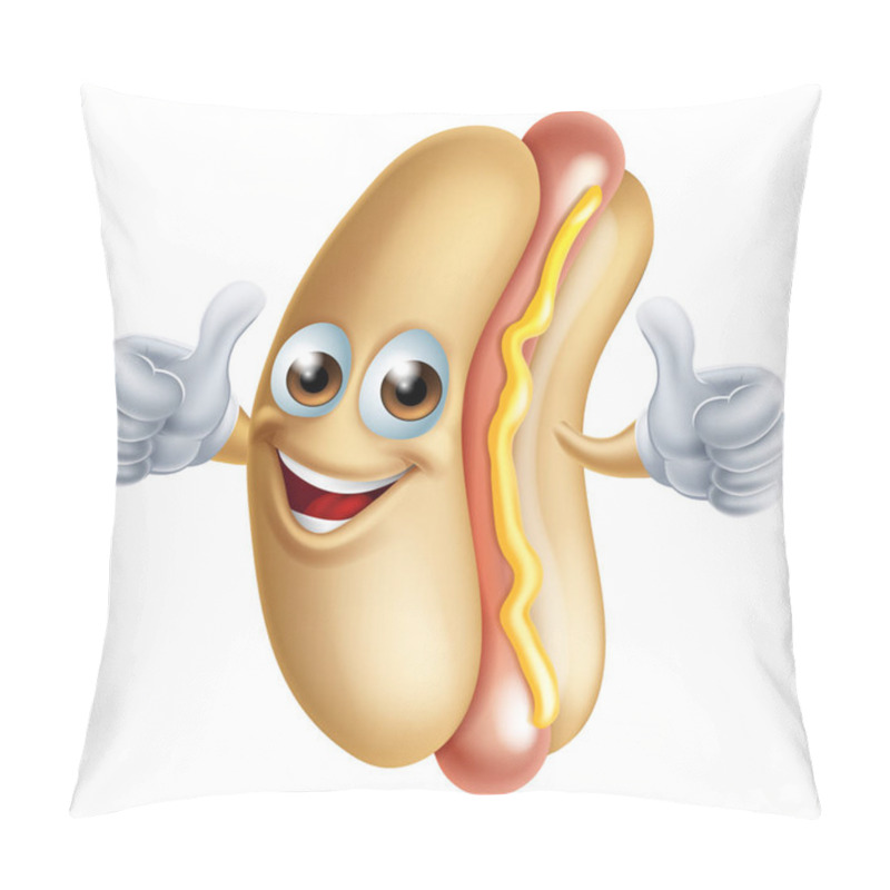 Personality  Hotdog Character Thumbs Up Pillow Covers