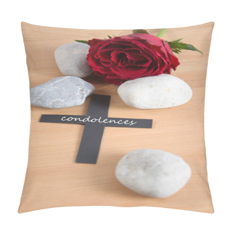 Personality  Condolences Written On A Black Cross Pillow Covers