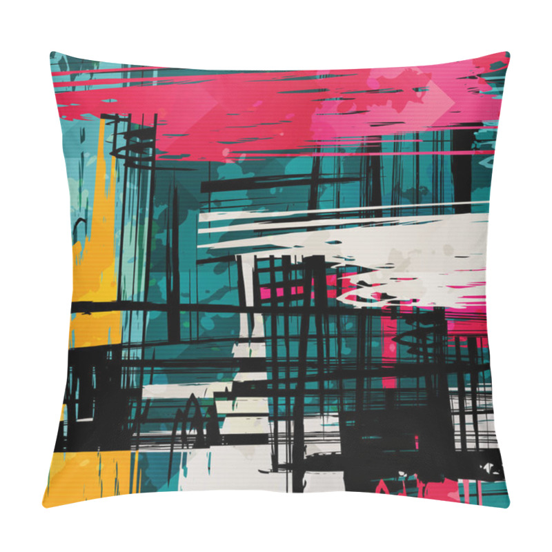 Personality  Graffiti Beautiful Abstract Background Vector Illustration Pillow Covers