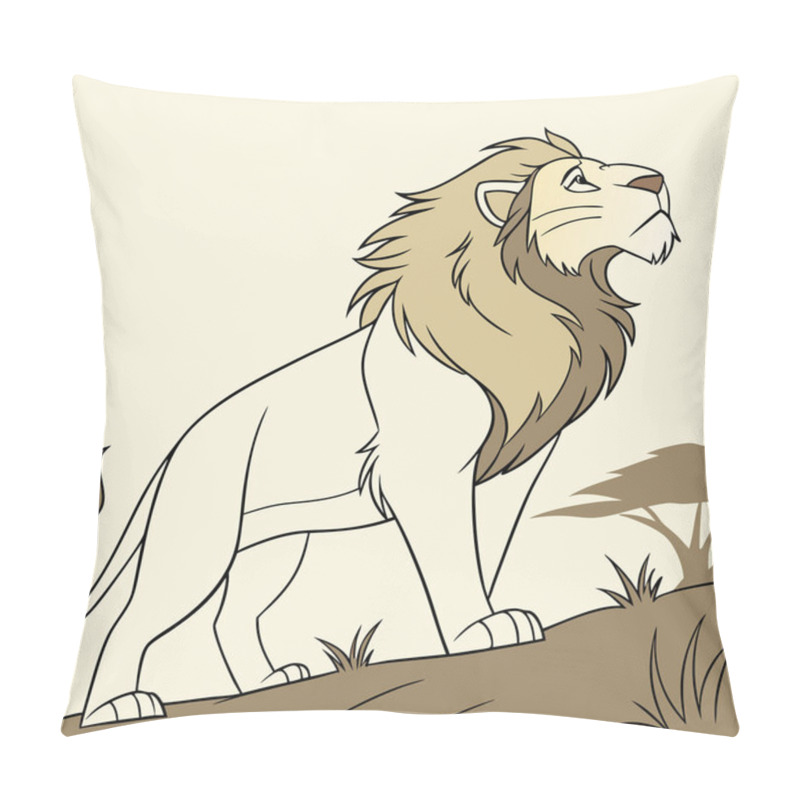 Personality  A Stunning Lion Silhouette Illustration Capturing The Regal Essence Of The King Of The Jungle. Perfect For Wildlife-themed Projects, Posters, Logos, And More. Pillow Covers