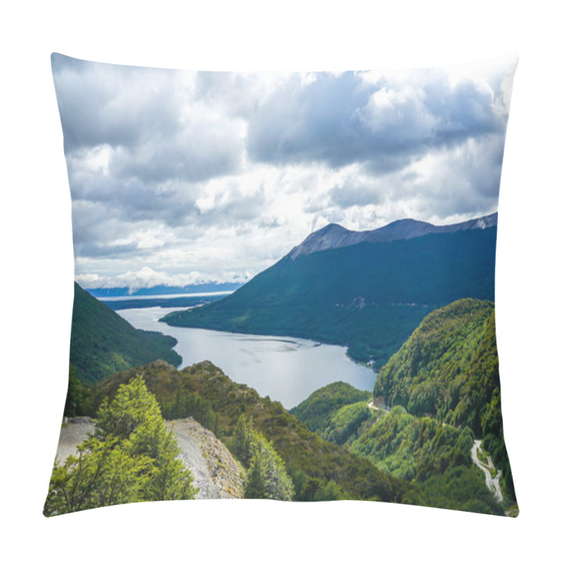 Personality  View Of Escondido Lake From Paso Garibaldi In Tierra Del Fuego, Argentina. Located At National Route 3, Pass Garibaldi Go Across The Andes With Great Lookout Of The Escondido Lake Pillow Covers