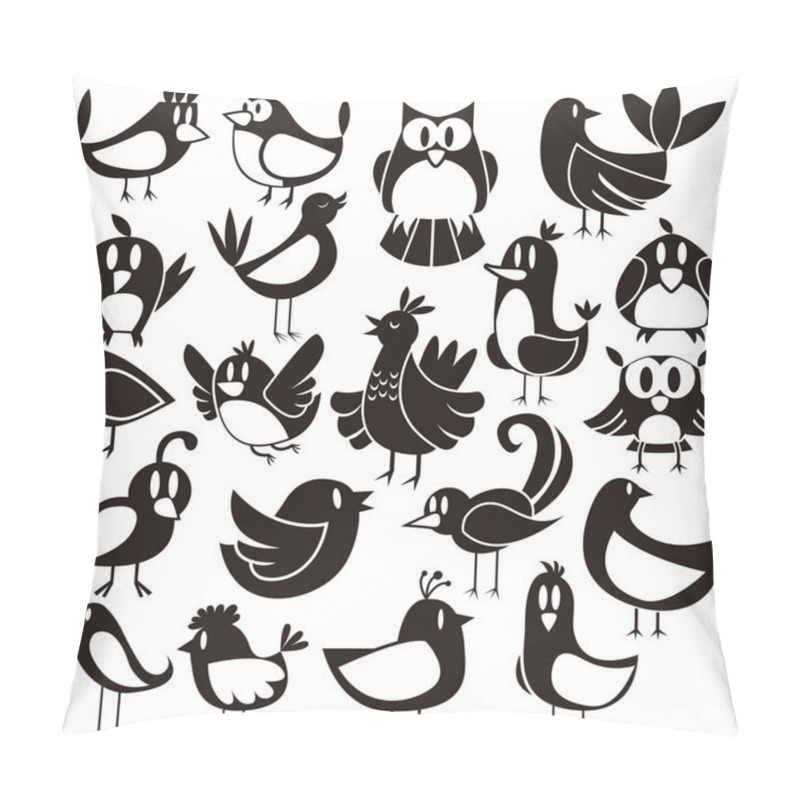 Personality  Birds Vector Set Pillow Covers