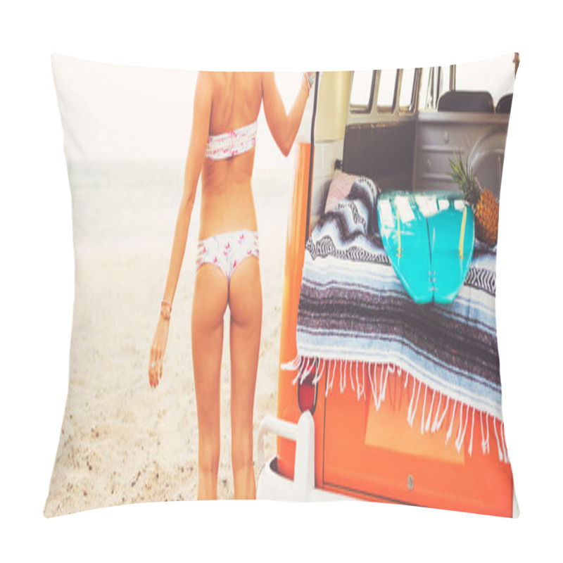 Personality  Surfer Girl Beach Lifestyle Pillow Covers