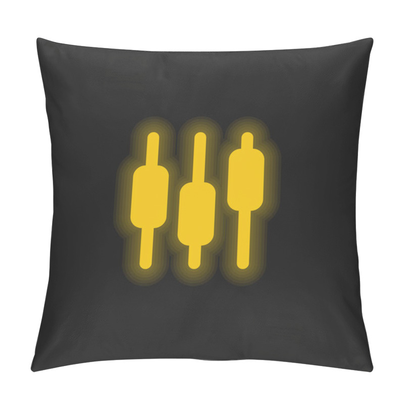 Personality  Box Plot Yellow Glowing Neon Icon Pillow Covers