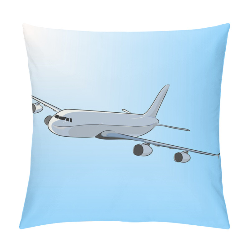 Personality  Airplane In The Sun, Vector Illustration Pillow Covers