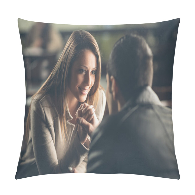 Personality  Romantic Couple Flirting At The Bar Pillow Covers