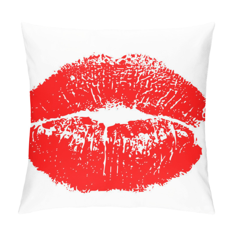 Personality  Vector Illustration Of Red Kiss Print Pillow Covers