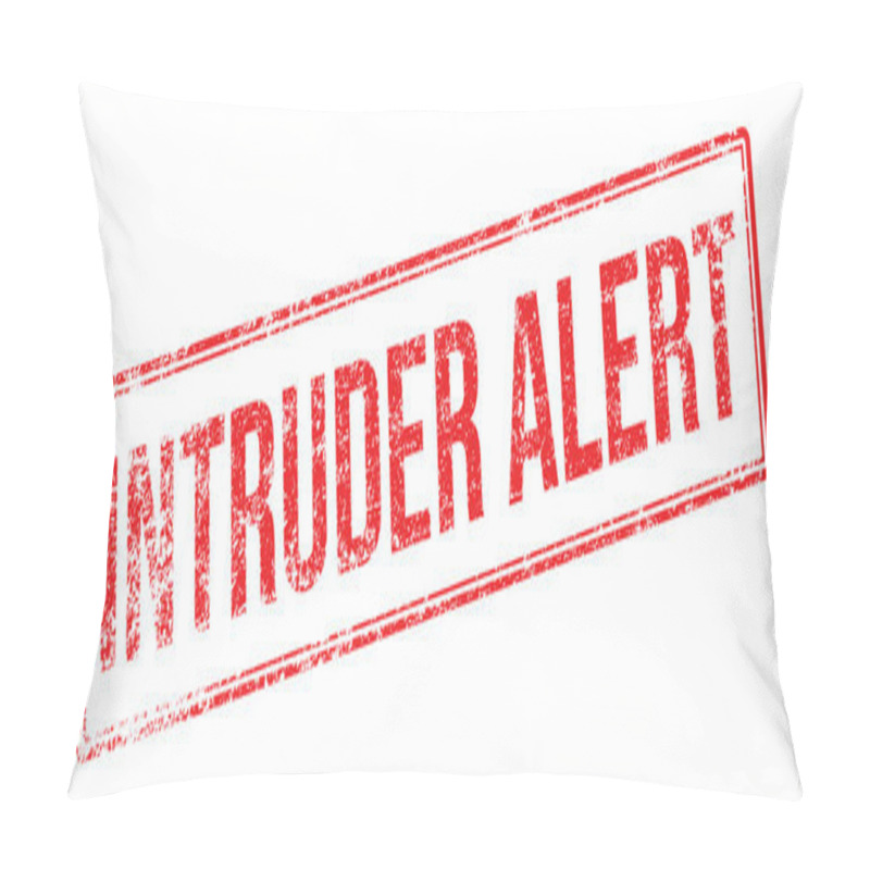 Personality  Intruder Alert Red Rubber Stamp On White Pillow Covers