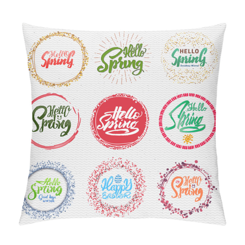 Personality  Hello Spring Lettering Calligraphy Pillow Covers