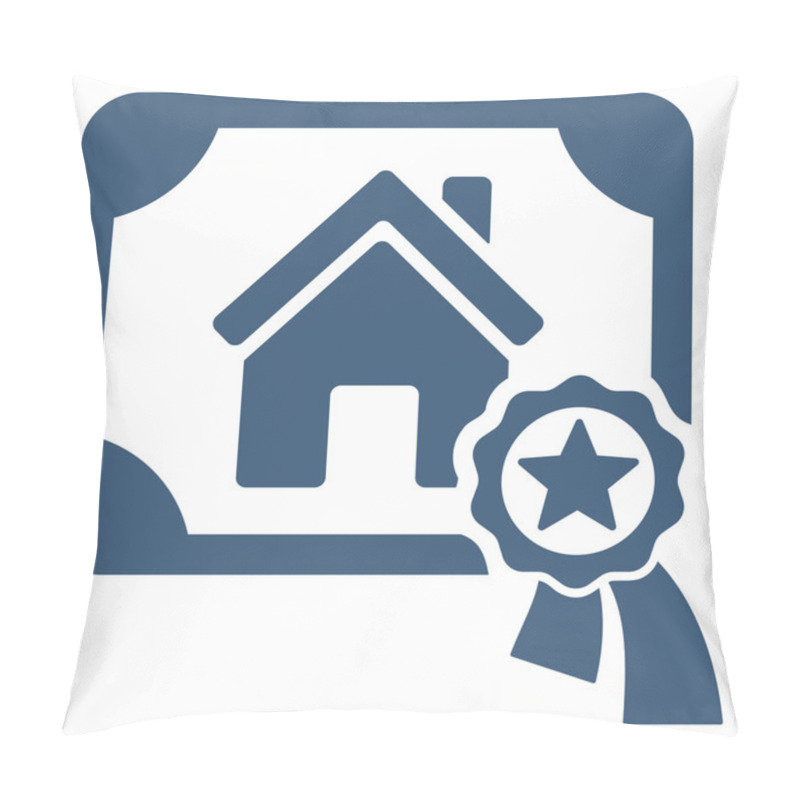 Personality  Realty Certification Flat Vector Icon Pillow Covers