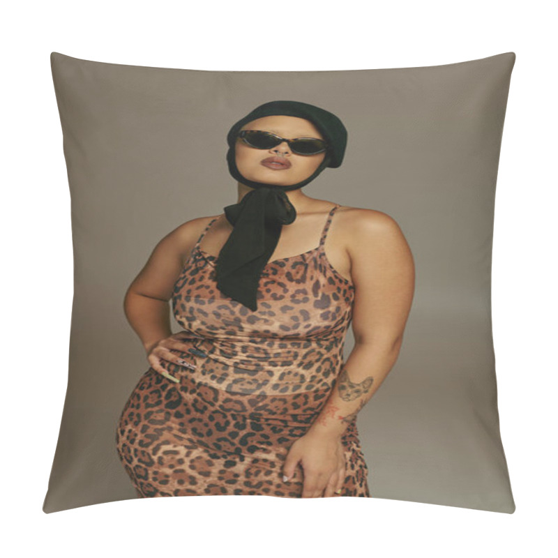 Personality  The Confident Young Woman Exudes Style As She Stands Elegantly With Fierce Expression. Pillow Covers