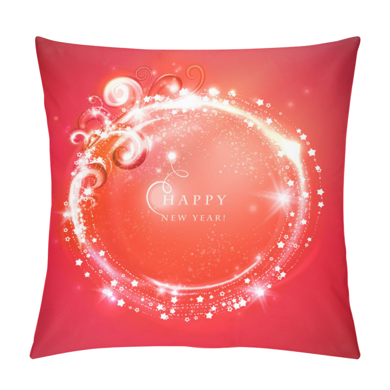 Personality  Festive Glittering Round Frame. Pillow Covers