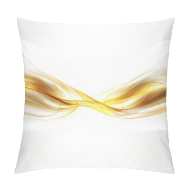 Personality  Gold Horizontal Lines, Symmetrical Composition, Bioluminescence, Pure White Background. Abstract Background Pillow Covers