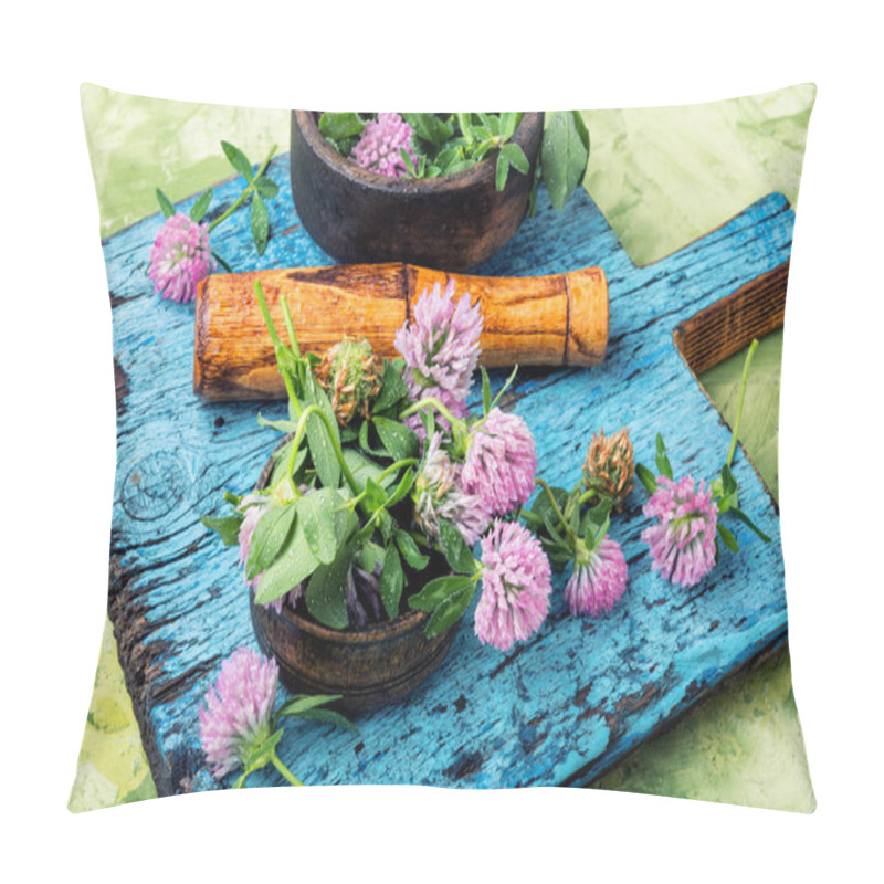 Personality  Herbal Medicine.Clover Or Trefoil Flower Medicinal Herbs.Healing Herbs Pillow Covers