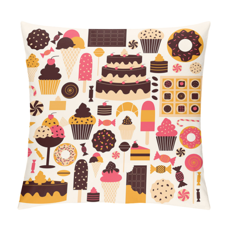 Personality  Dessert Icons Collection Pillow Covers