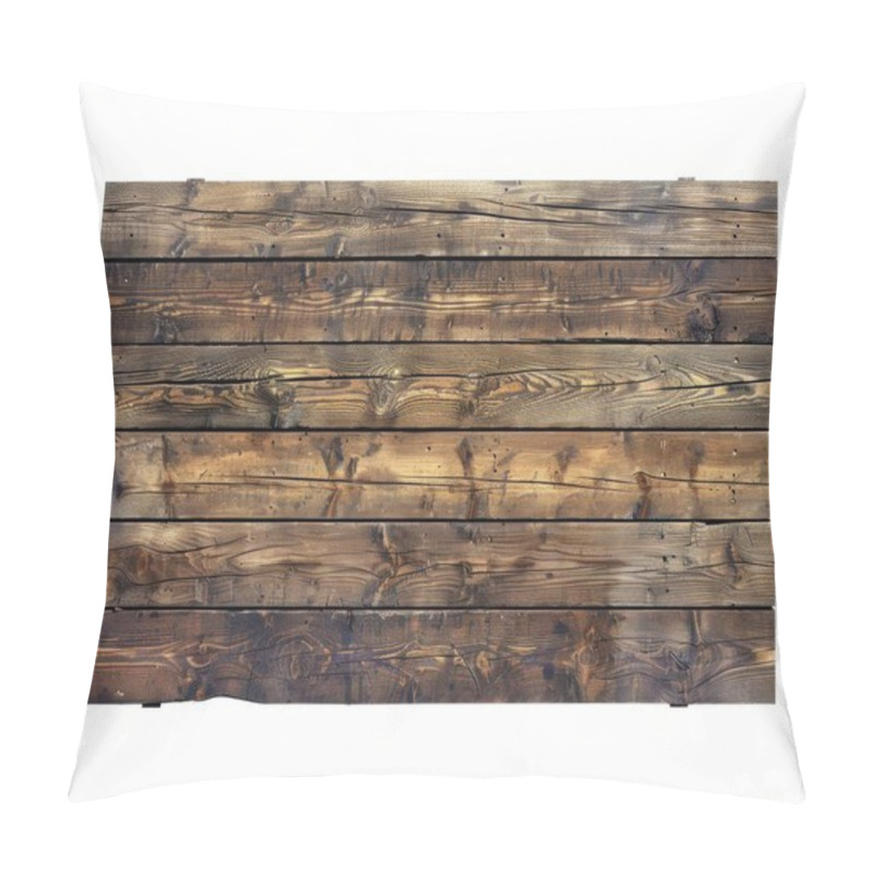 Personality  Textured Dark Wooden Planks Forming A Rustic Backdrop, Highlighting Natural Grain And Finish. Pillow Covers