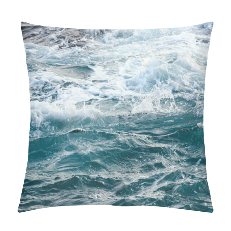 Personality  Stormy Dark Sea. Deep Blue Water From Top View. Nature Wallpaper.  Pillow Covers