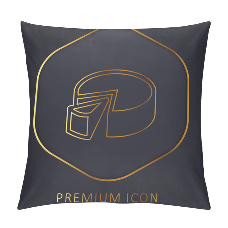 Personality  3d Pie Chart Graphic Golden Line Premium Logo Or Icon Pillow Covers