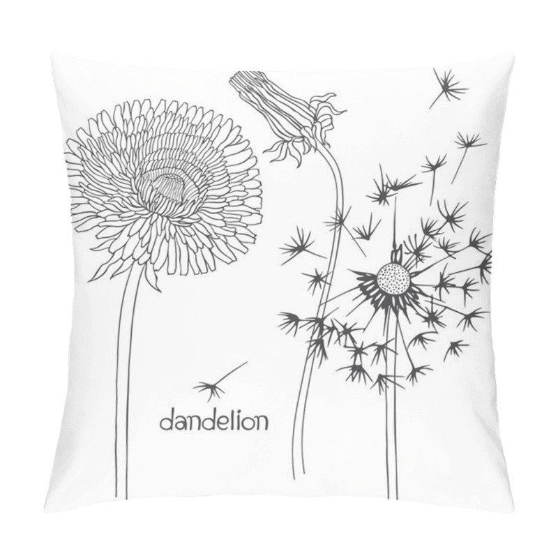 Personality  Set Of Dandelion Flowers Pillow Covers