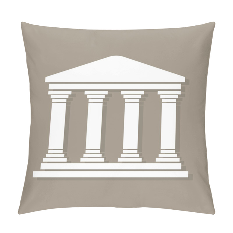 Personality  Architecture Greek Building Symbol, With Shadow, Structure Pillars, Ancient Architecture Monument Icon, Architecture Pictogram Pillow Covers