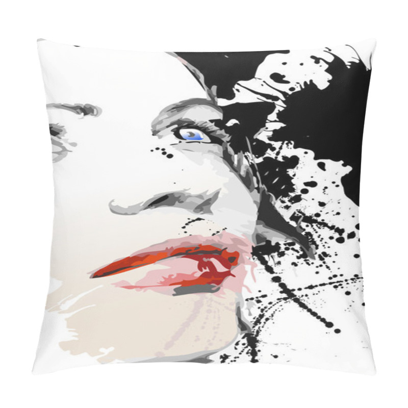 Personality  Ink Girl Pillow Covers