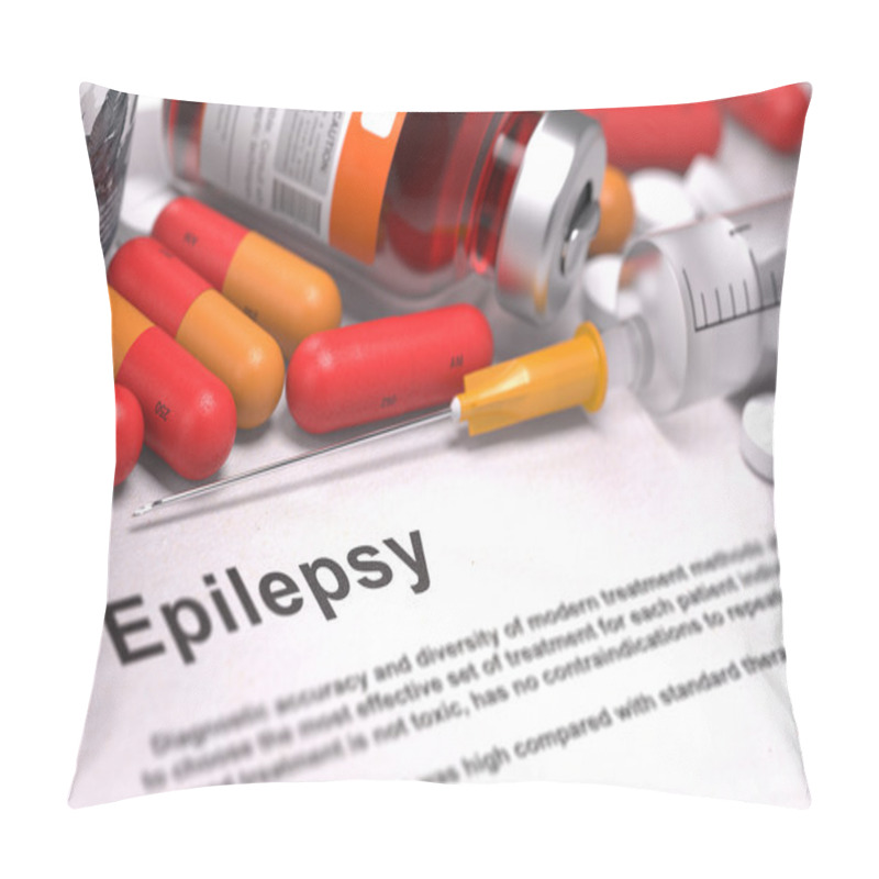 Personality  Diagnosis - Epilepsy. Medical Concept. 3D Render. Pillow Covers