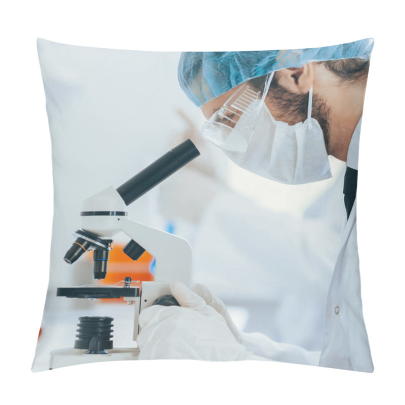 Personality  Laboratory Assistant Conducts Analyzing Tests In The Laboratory. Pillow Covers