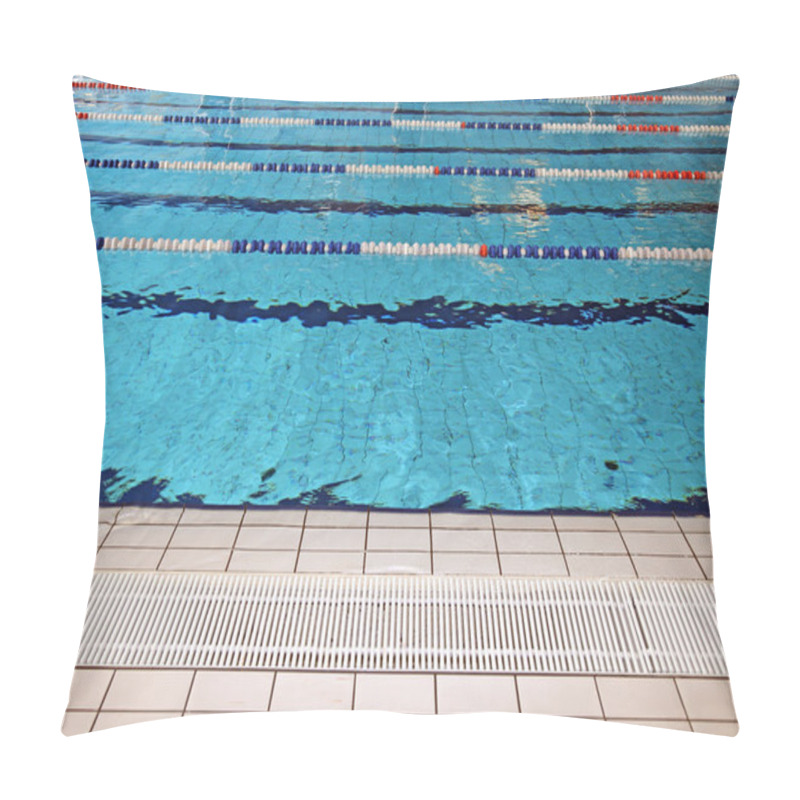 Personality  Lane Swimming Races In The Olympic Swimming Pool Empty Pillow Covers