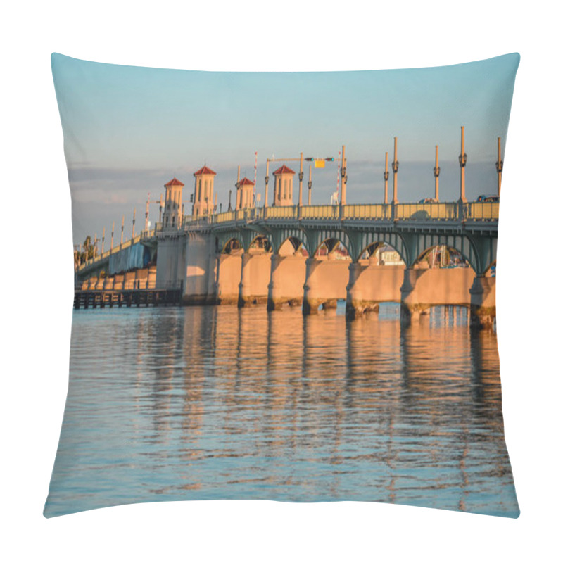 Personality  St. Augustine, Florida. January 26 , 2019. Illuminated Bridge Of Lions On Sunset Background In Florida's Historic Coast Pillow Covers