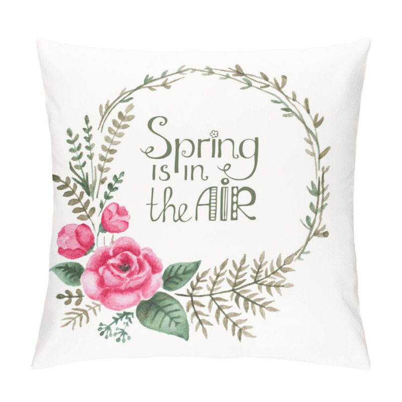 Personality  Simple And Cute Floral Oval Wreath With Autumn Branches And Leaves. Pillow Covers