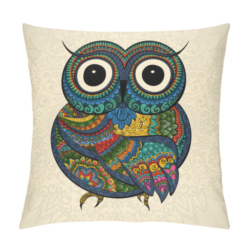 Personality  Vector Illustration Of Ornamental Owl. Bird Illustrated In Tribal. Pillow Covers