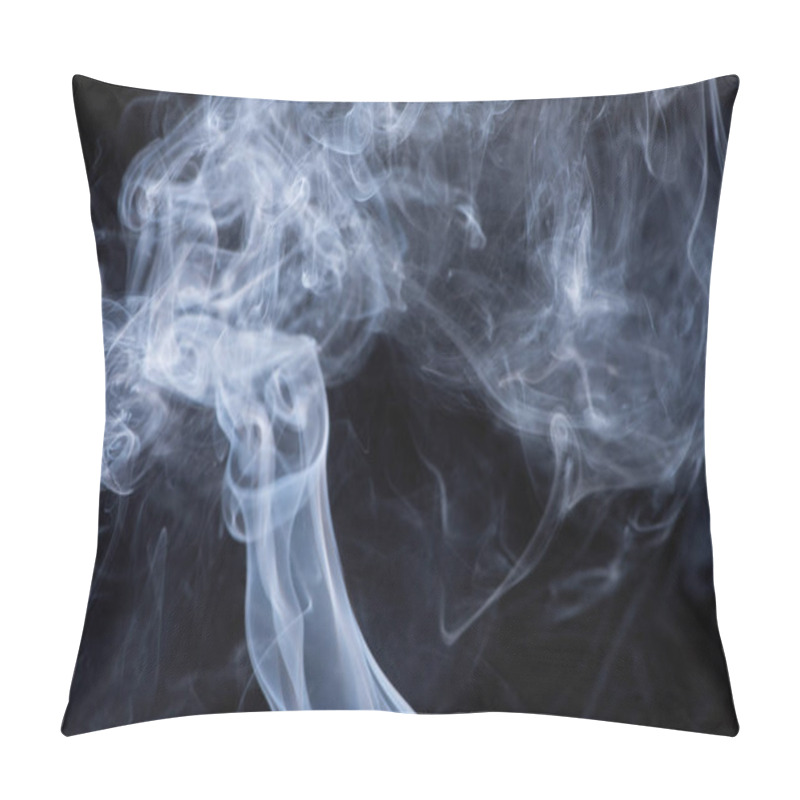 Personality  White Flowing Smoke Cloud On Black Background Pillow Covers