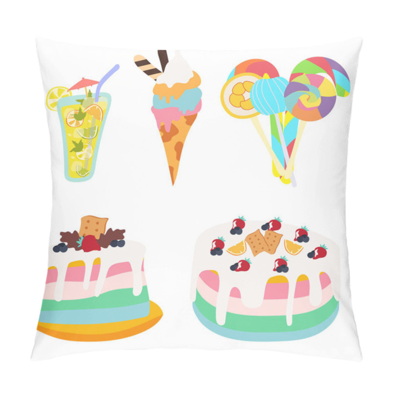 Personality  Vector Set Of Sweets Pillow Covers