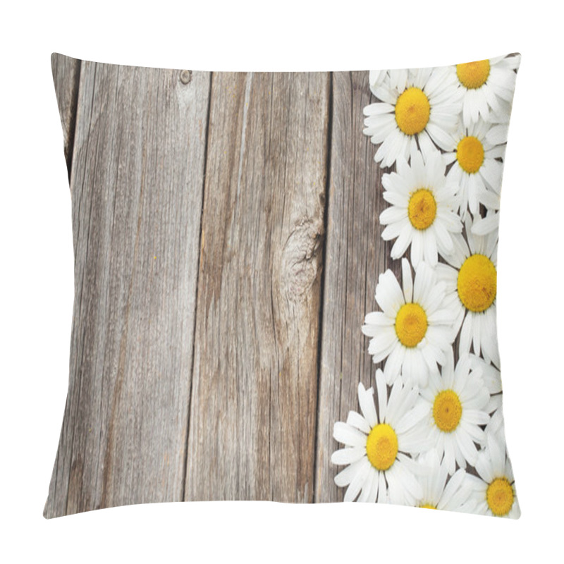 Personality  Chamomile Flowers On Wooden Garden Table Pillow Covers