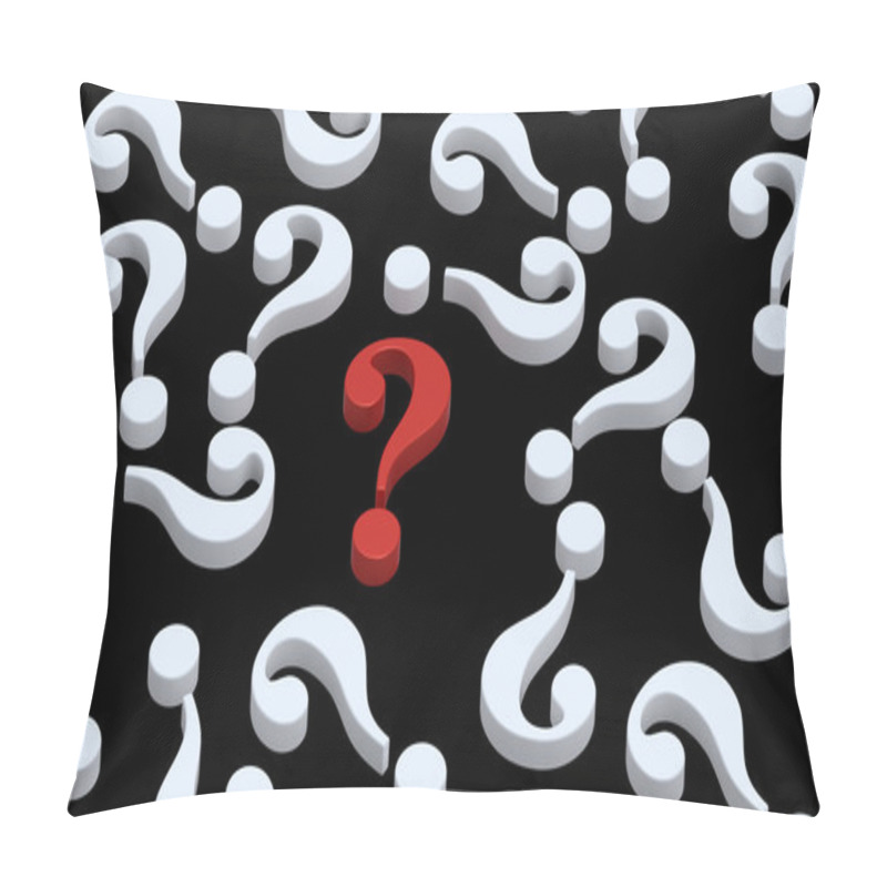 Personality  White Question Marks With Red One. Pillow Covers