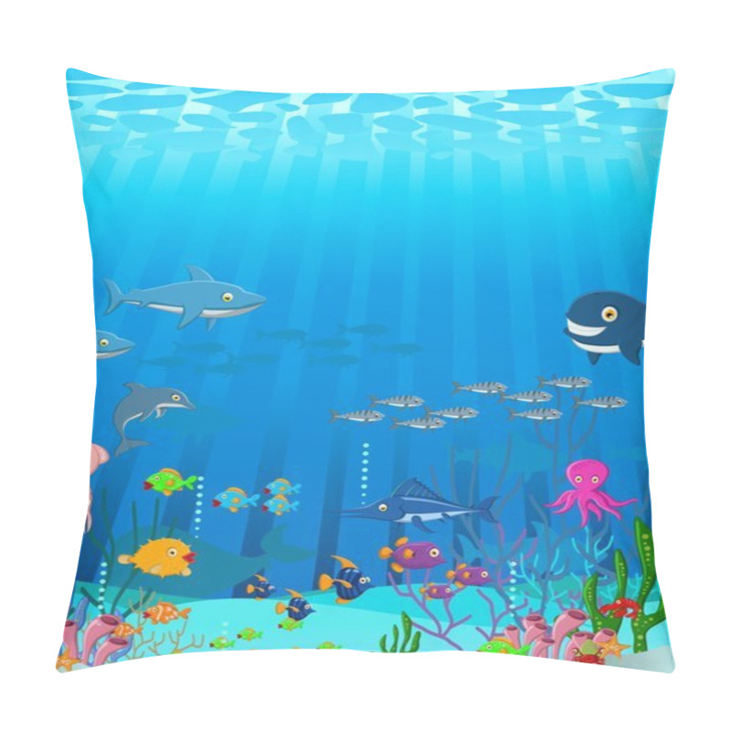 Personality  Sea Life Cartoon Background Pillow Covers