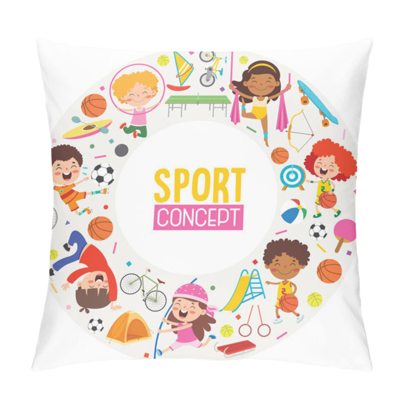 Personality  Sport Concept Design With Funny Children Pillow Covers