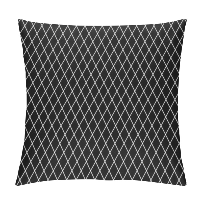 Personality  Seamless Surface Pattern With Symmetric Geometric Ornament. White Diagonal Stripes Abstract On Black Background. Grill Motif. Crossing Lines Wallpaper Pillow Covers