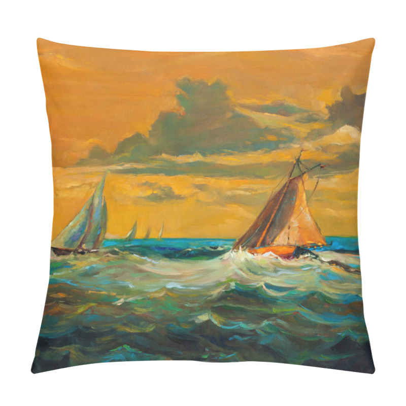 Personality  Sailboats Pillow Covers