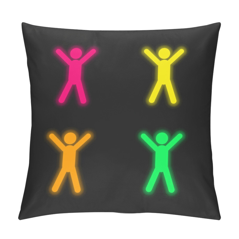 Personality  Arms Up Silver Plated Metallic Icon Pillow Covers