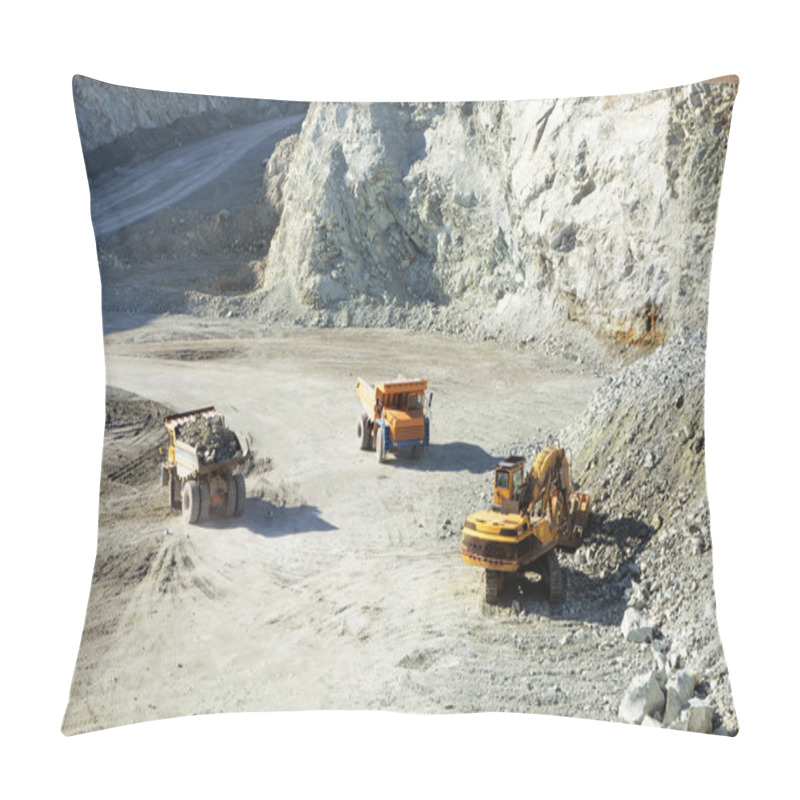 Personality  Big Yellow Trucks In Quarry  Pillow Covers