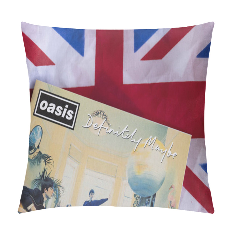 Personality  London, UK - August 27 2024: Oasis Band Cds. Oasis Are A Popular Rock Band From The 1990s Britpop Era. Pillow Covers