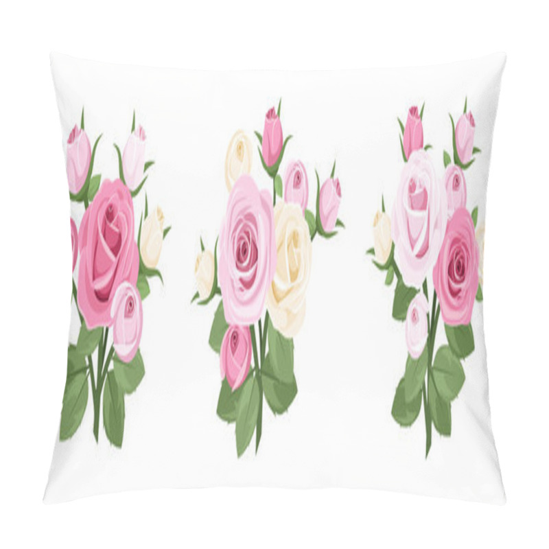 Personality  Set Of Roses Branches. Vector Illustration. Pillow Covers